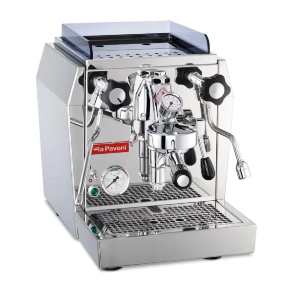 La Pavoni Botticelli Premium, stainless steel, front three-quarter view