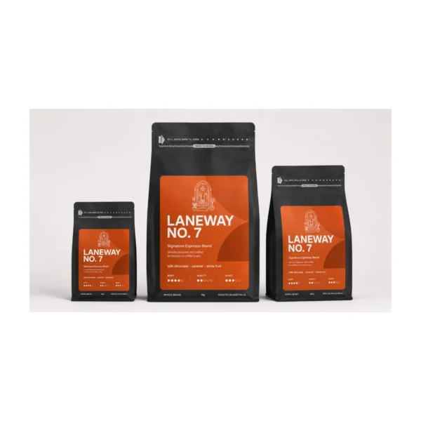 Laneway No. 7 Coffee Beans 1 kg, 1 kg, 500 g and 250 g bags