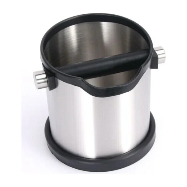 Large Round Coffee Knock Box, front three-quarter view