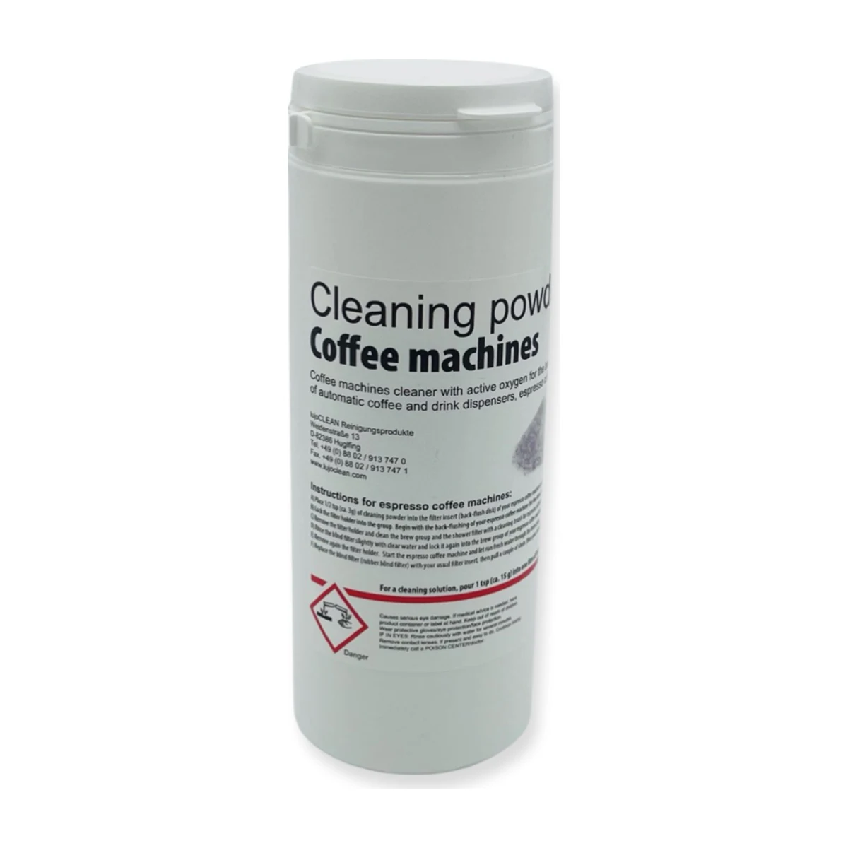 Lujo Clean Coffee Machine Cleaning Powder, tub front