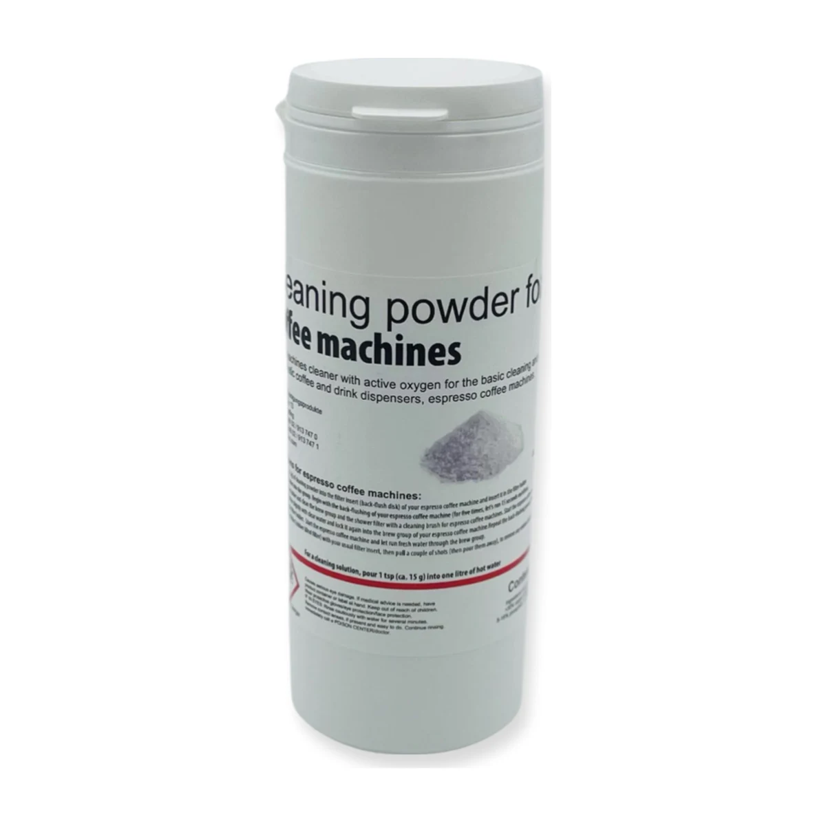 Lujo Clean Coffee Machine Cleaning Powder, label instructions