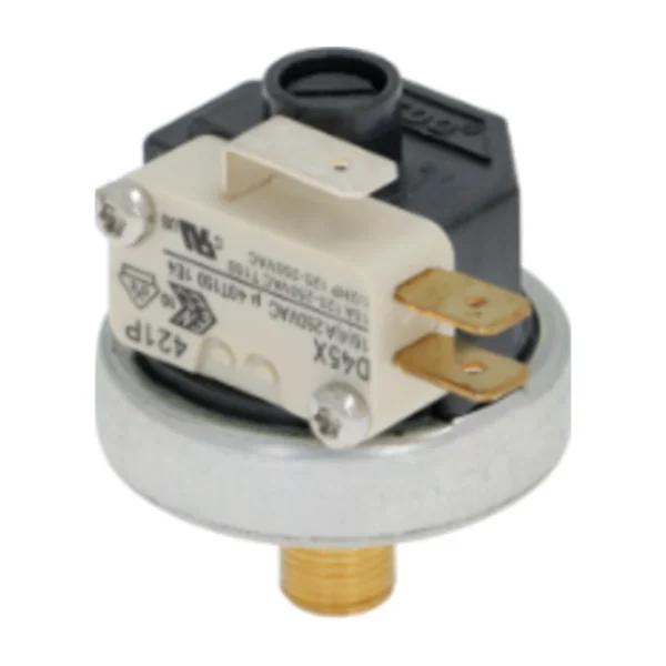 Ma-Ter Pressurestat 0.5–1.2 bar, angled view with microswitch