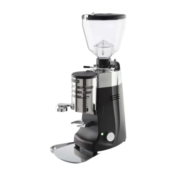 Mazzer Kony S Automatic doser grinder in black, front three-quarter view