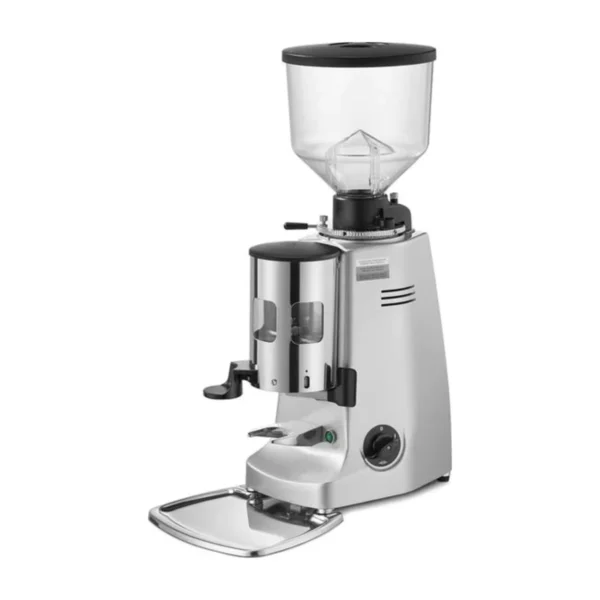 Silver Mazzer Major Automatic with large hopper, chrome doser and lever