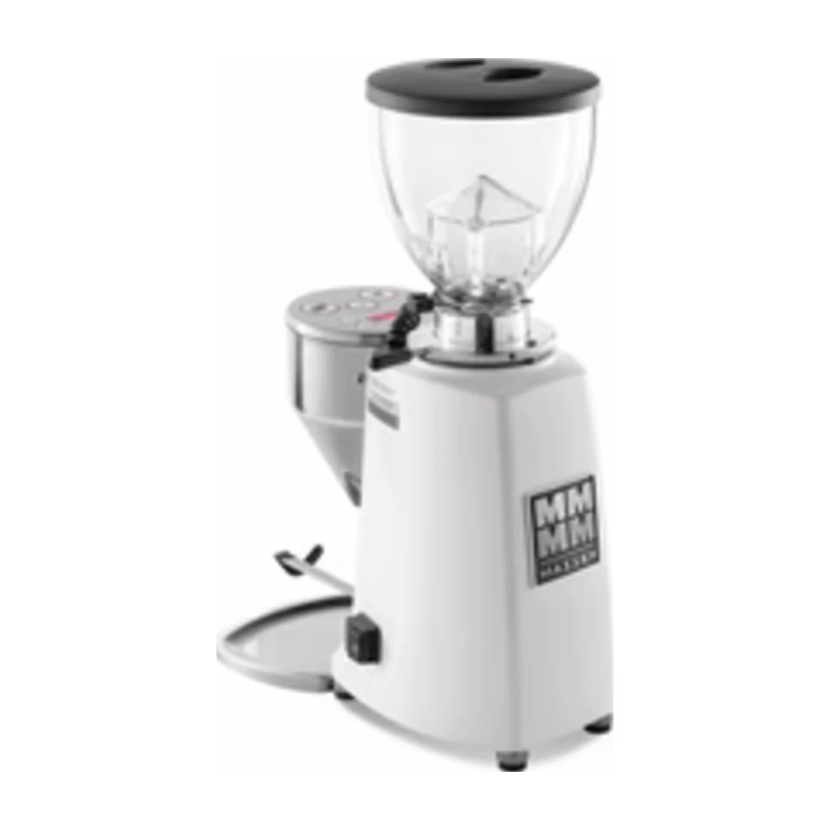 Mazzer Mini Electronic A coffee grinder, white with Mazzer badge