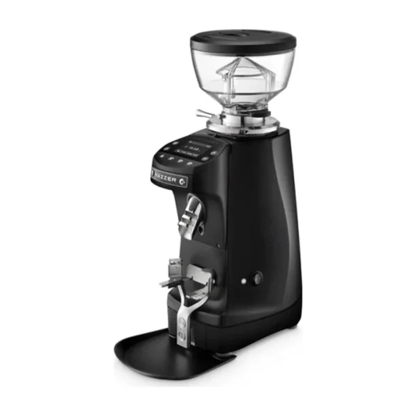 Mazzer Mini G coffee grinder, matt black, three-quarter view