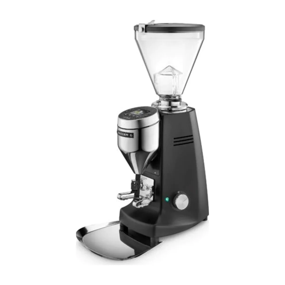 Black Mazzer Super Jolly V Pro Electronic with display, chrome chute and fork