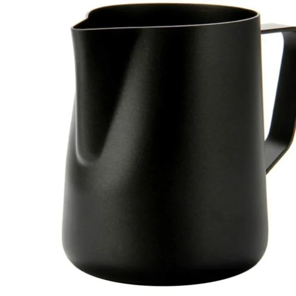 Milk Frothing Jug, black jug side view