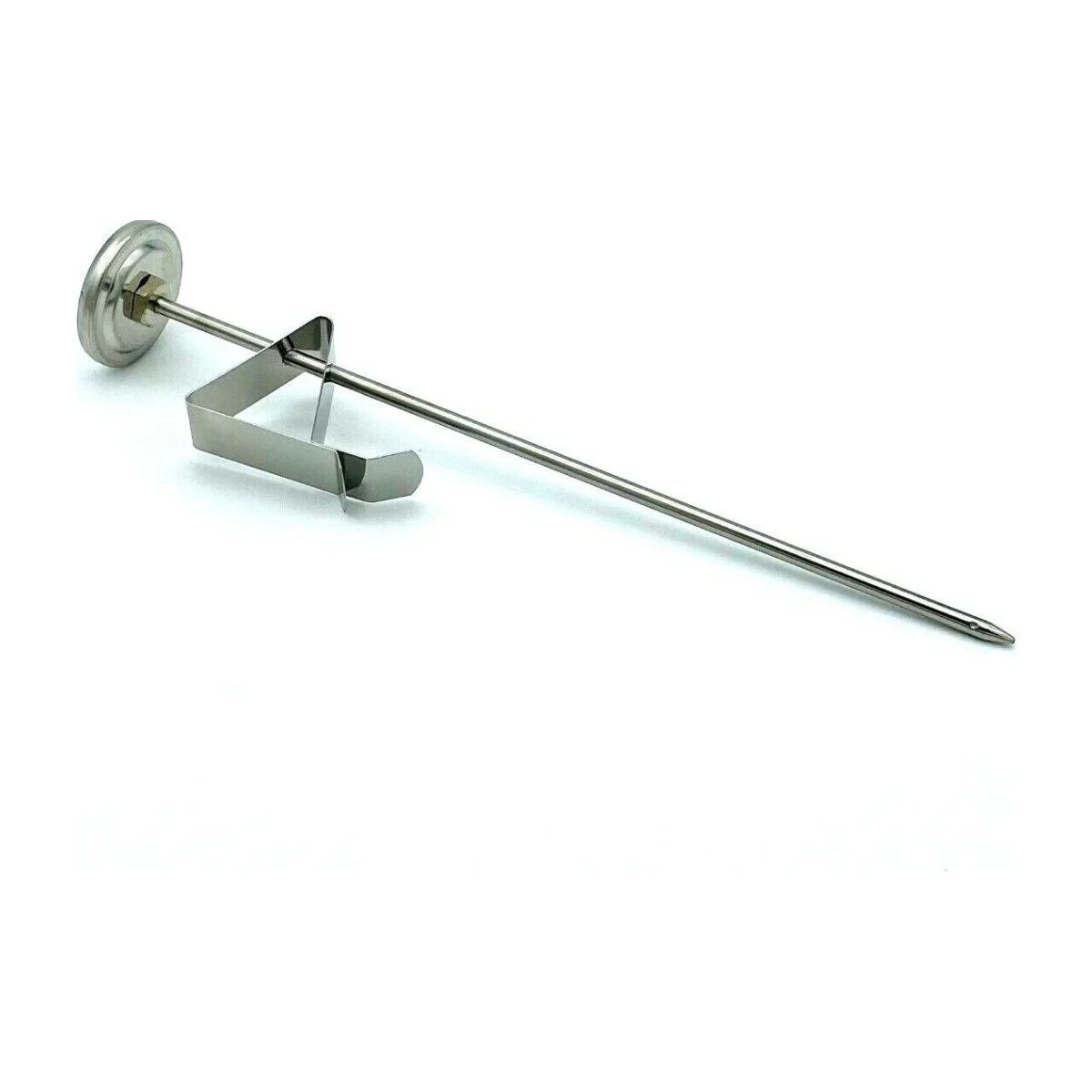 Long stainless probe reaches the bottom of tall jugs