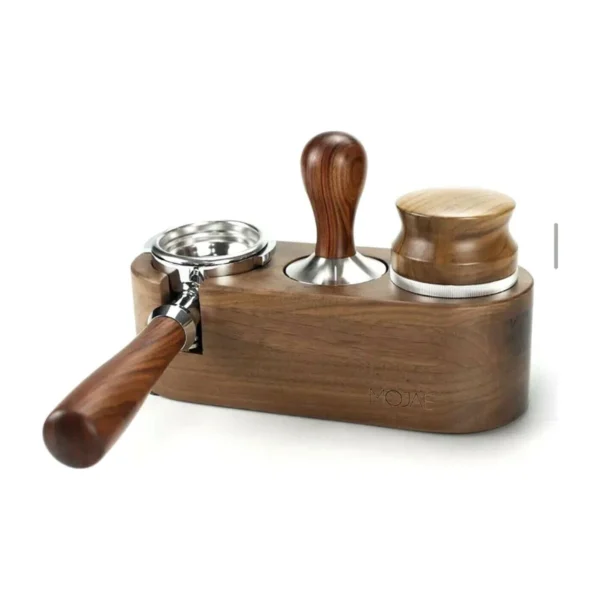 MOJAE 53–54 mm Tamper Station, walnut station with tools (not included)