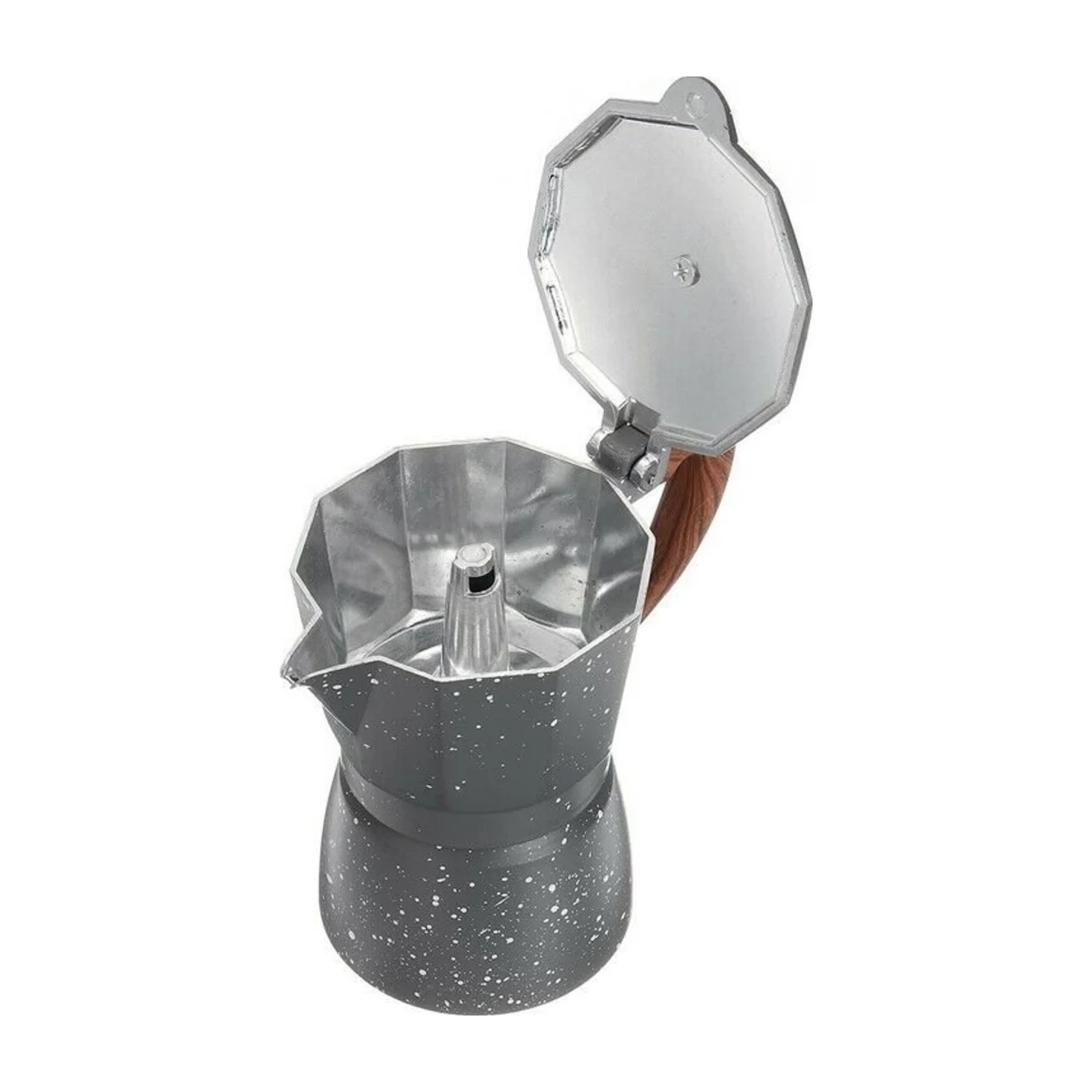 Moka Pot 3 or 6 Cup, lid open