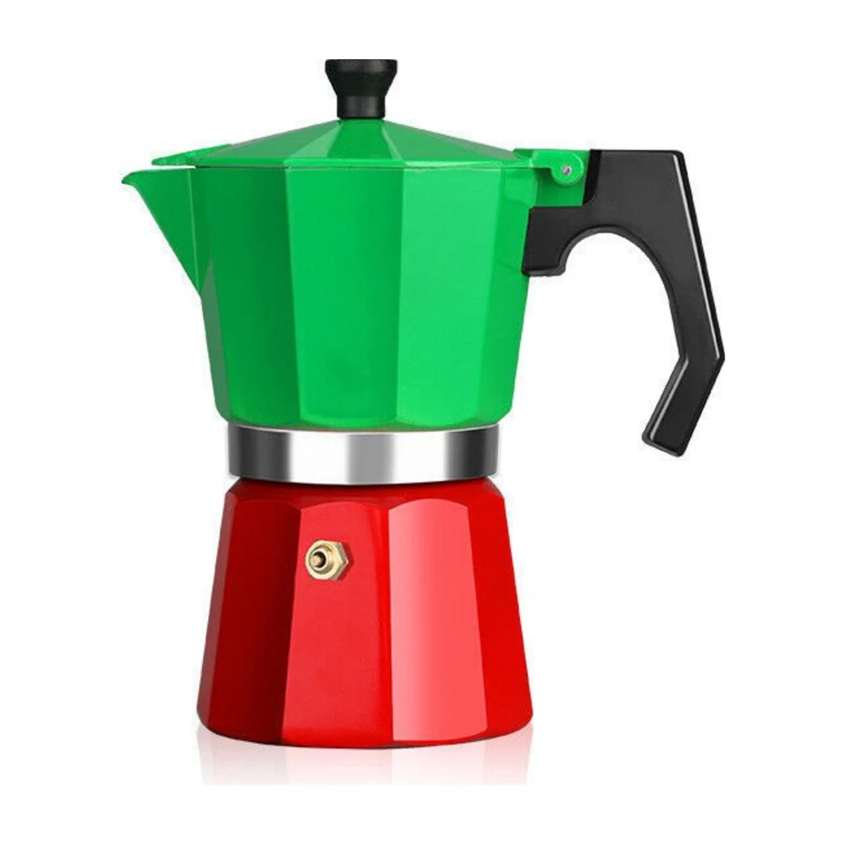 Moka Pot 3 or 6 Cup, green and red option