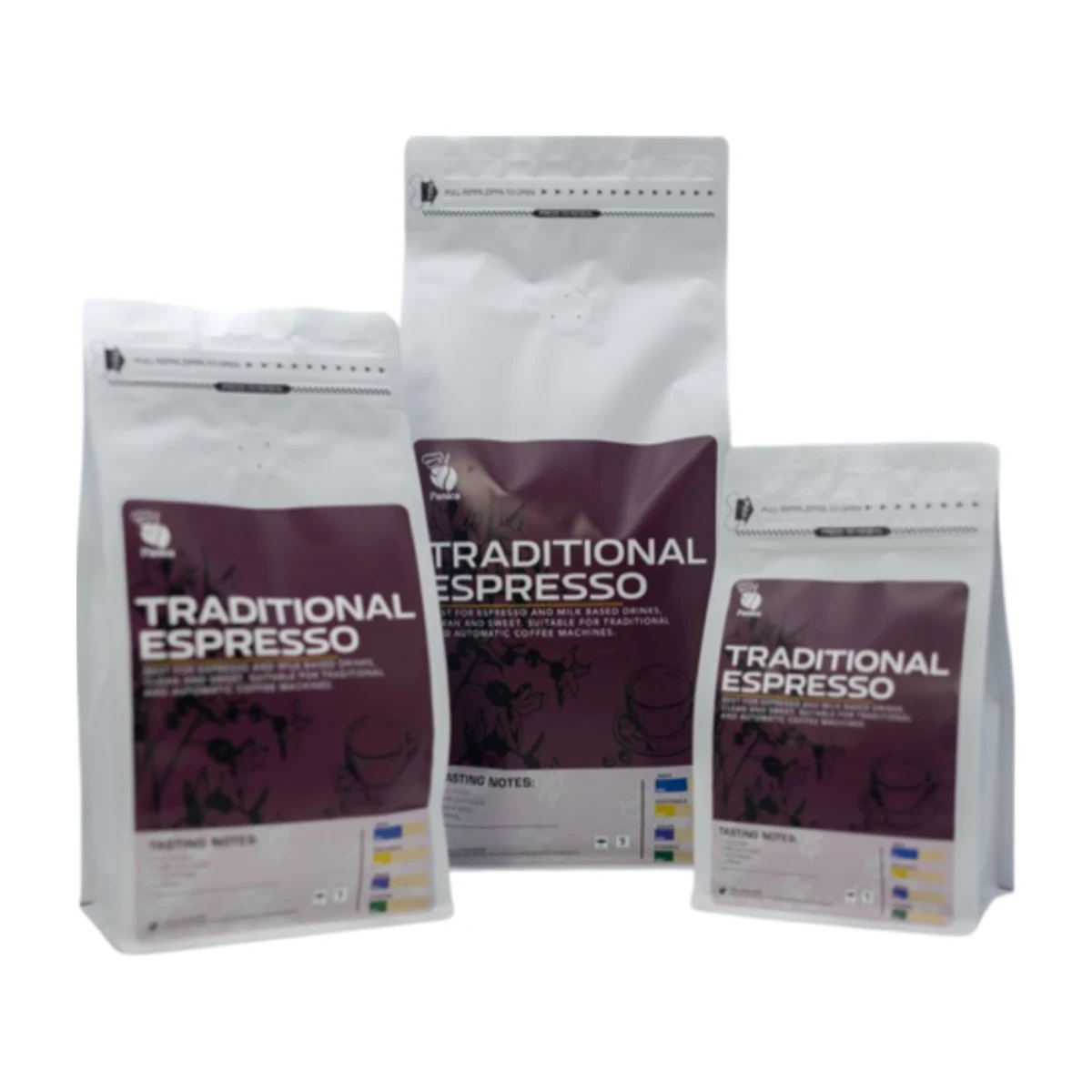Panica Traditional Espresso Blend Coffee Beans 1 kg, bag sizes together