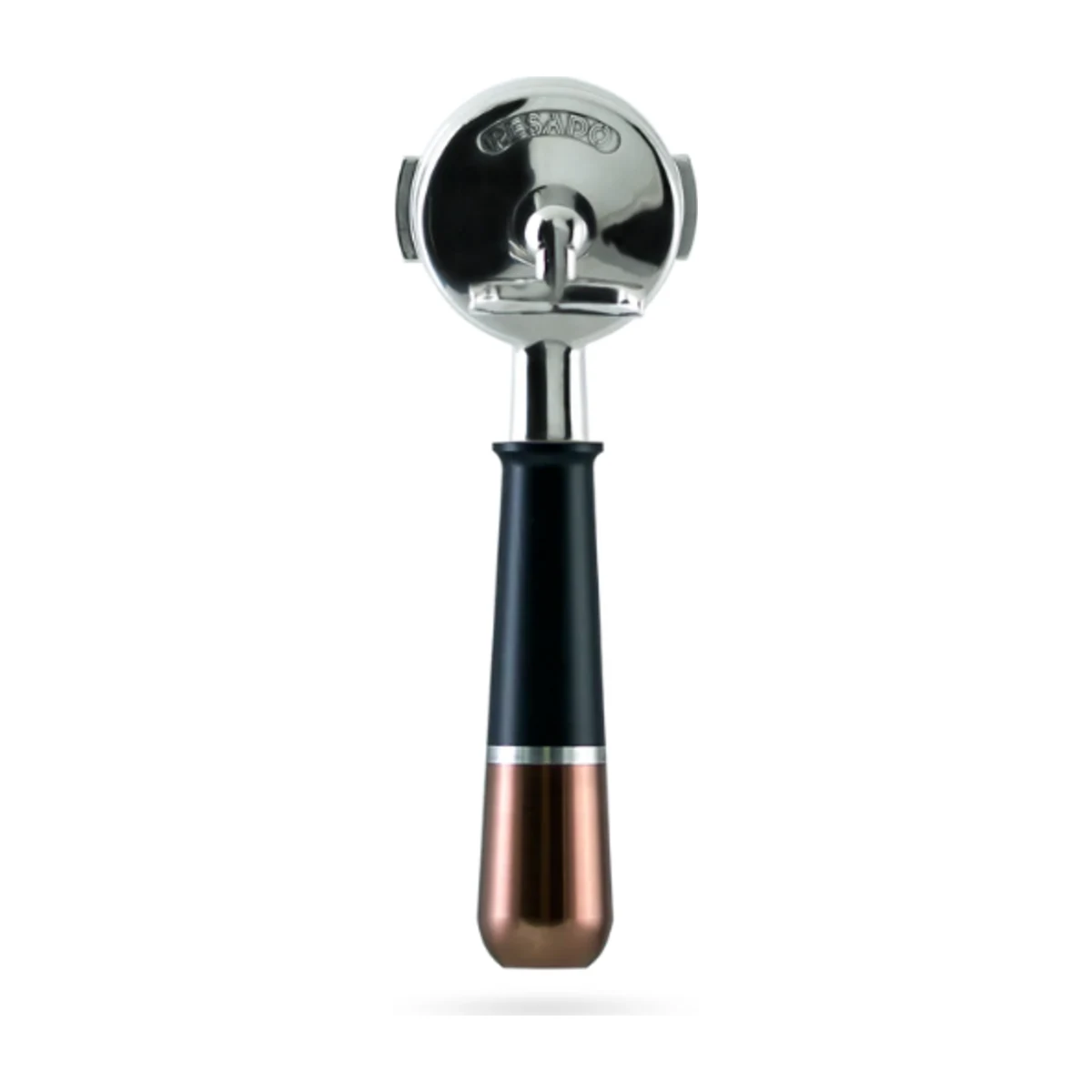 Pesado Double-Spout Portafilter, angled view
