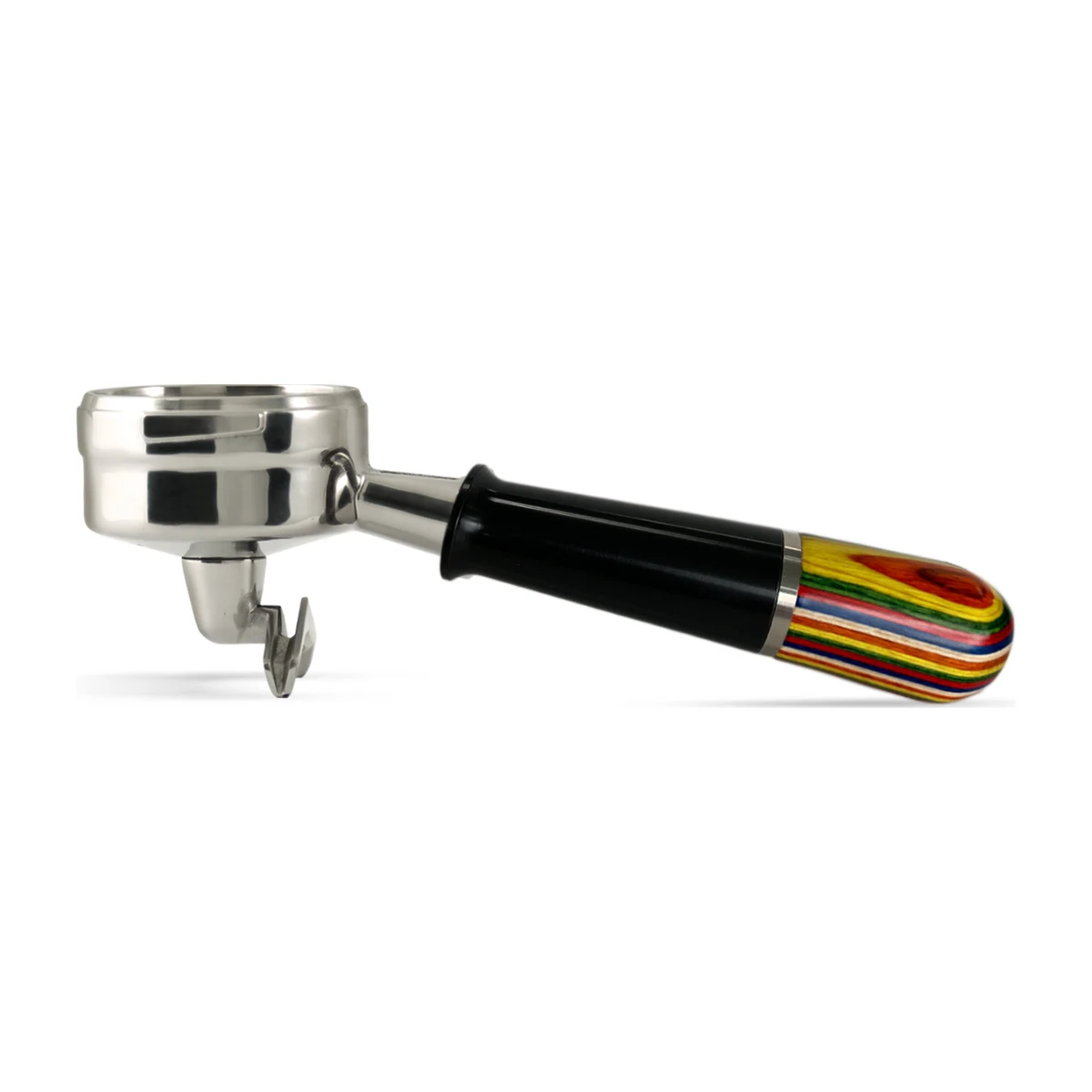 Pesado Double-Spout Portafilter, black & iris handle, main view
