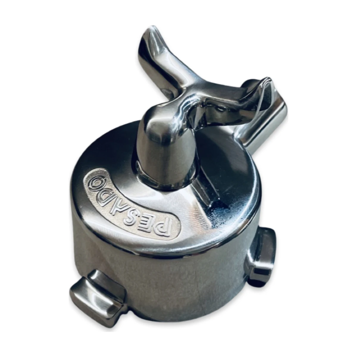 Pesado Double-Spout Portafilter, side view