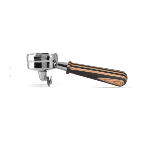 Pesado Double-Spout Portafilter, raya timber handle, main view