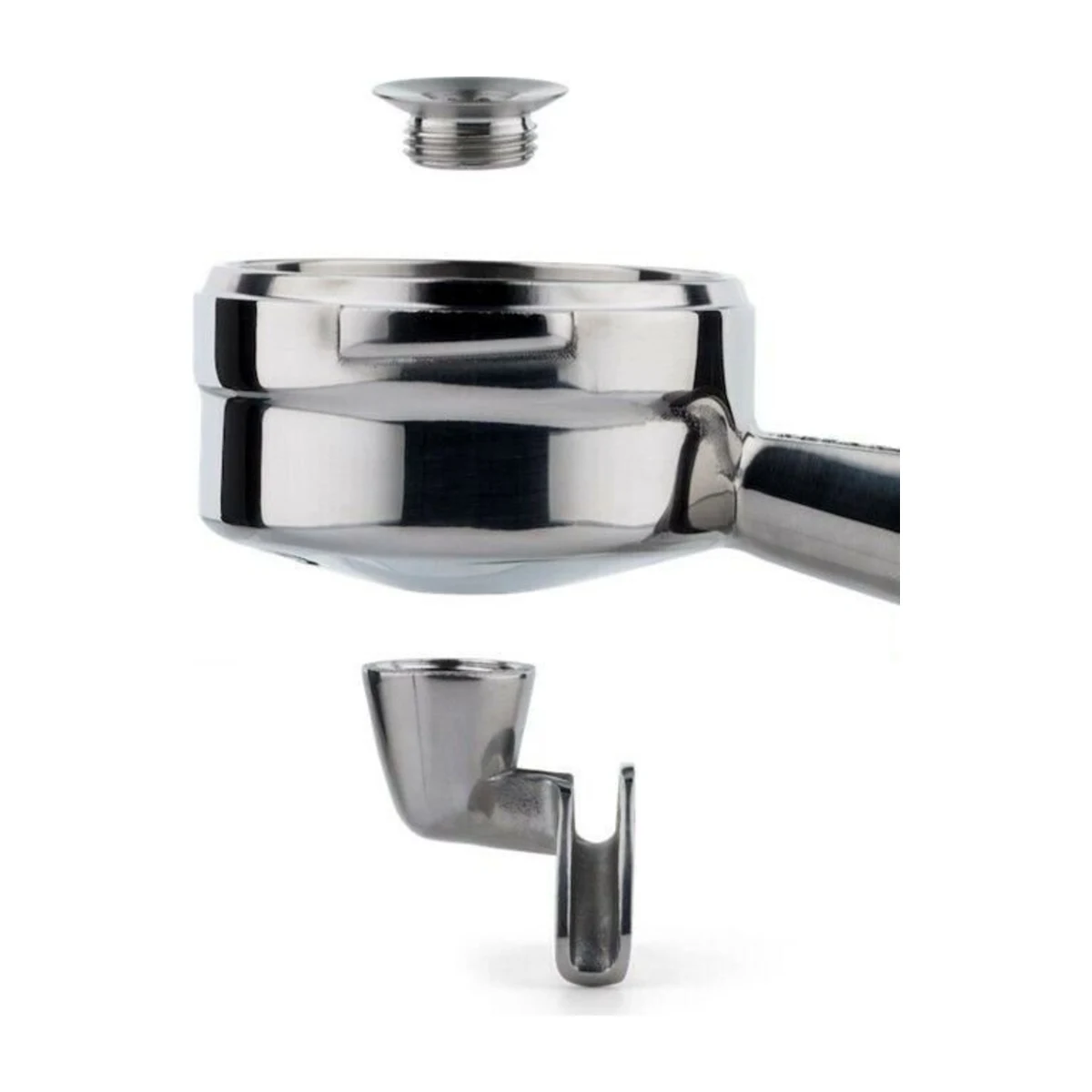 Pesado Double-Spout Portafilter, angled view