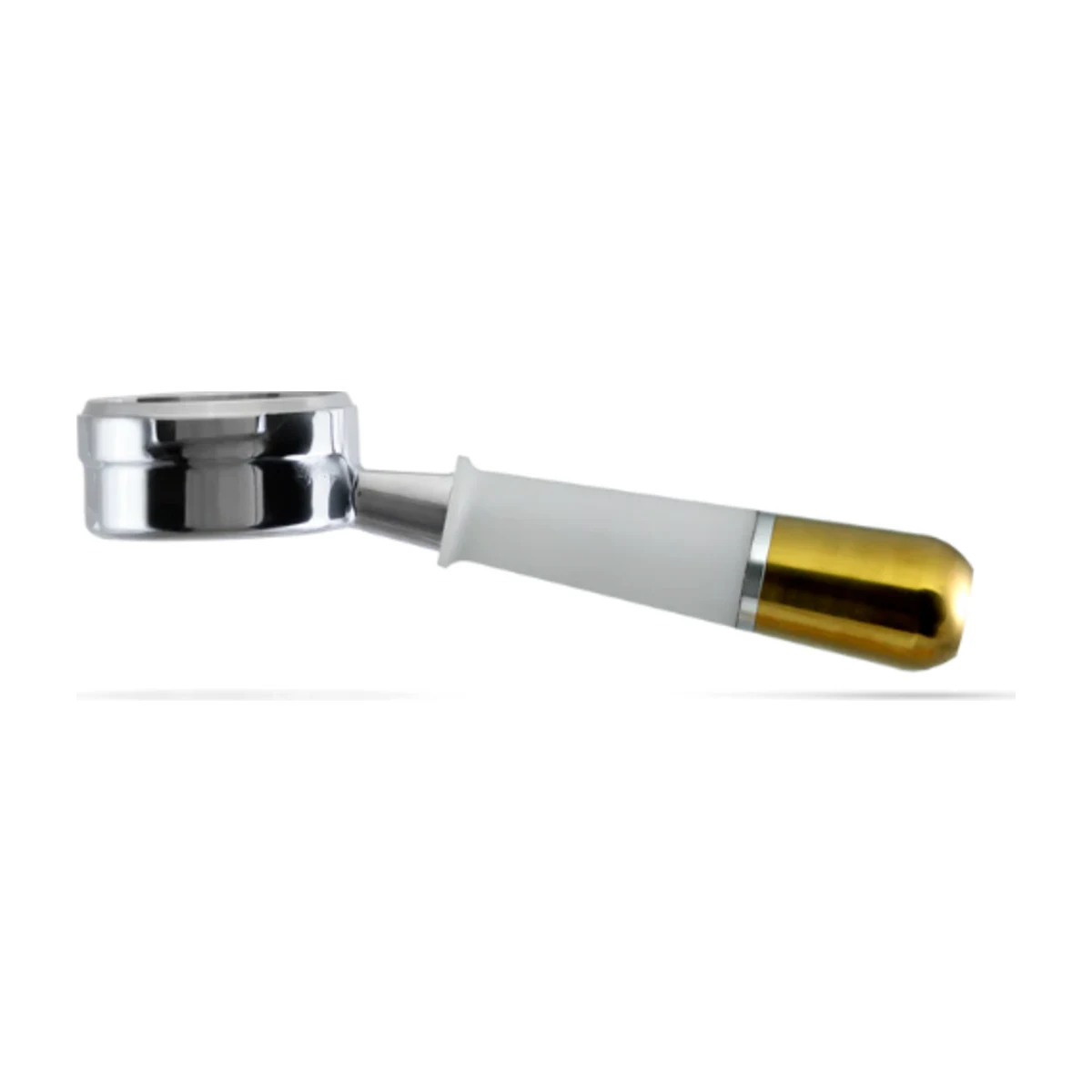 Pesado Naked Portafilter, white & gold handle, main view