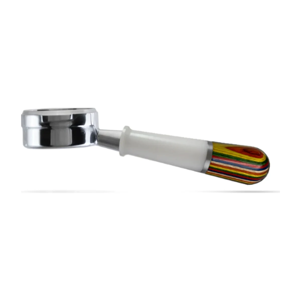 Pesado Naked Portafilter, white & iris handle, main view