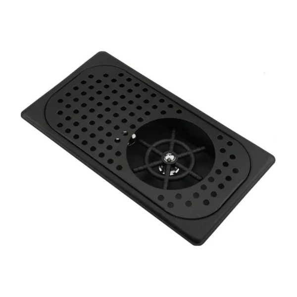 Pitcher Rinser with Drip Tray, top angle with black grate