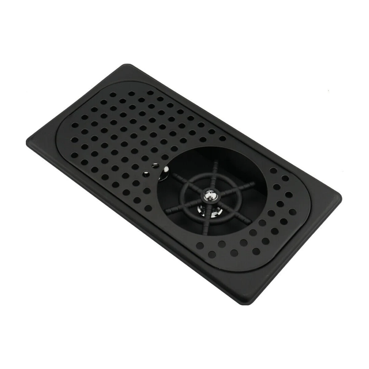 Pitcher Rinser with Drip Tray, top angle with black grate