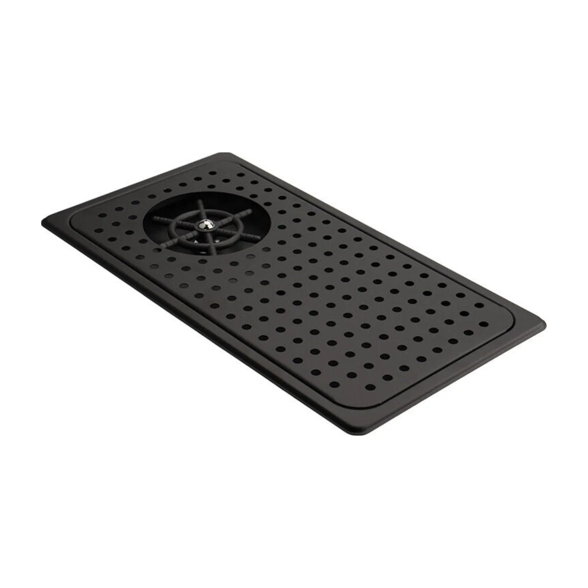 Large Pitcher Rinser with Drip Tray, top angle with grate