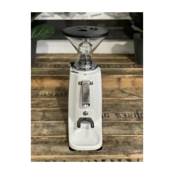 Precision GSP coffee grinder, white, front view