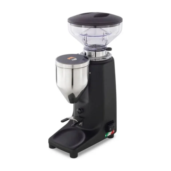 Quamar Q50 Push coffee grinder, black, three-quarter view