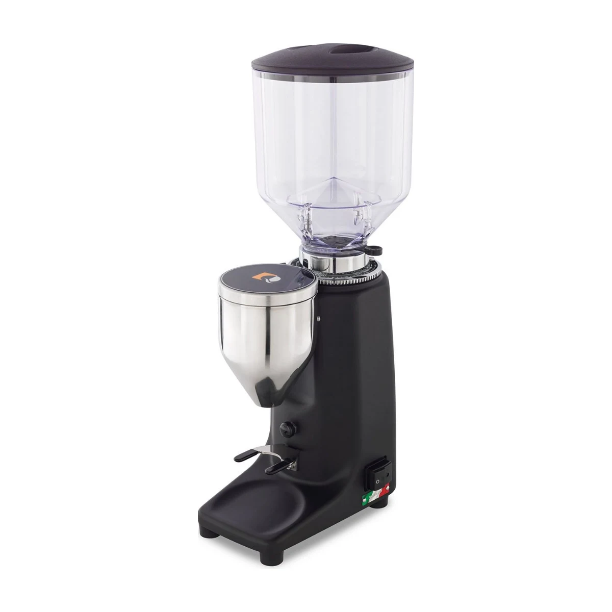 Quamar Q50 Push coffee grinder, matte black, front view