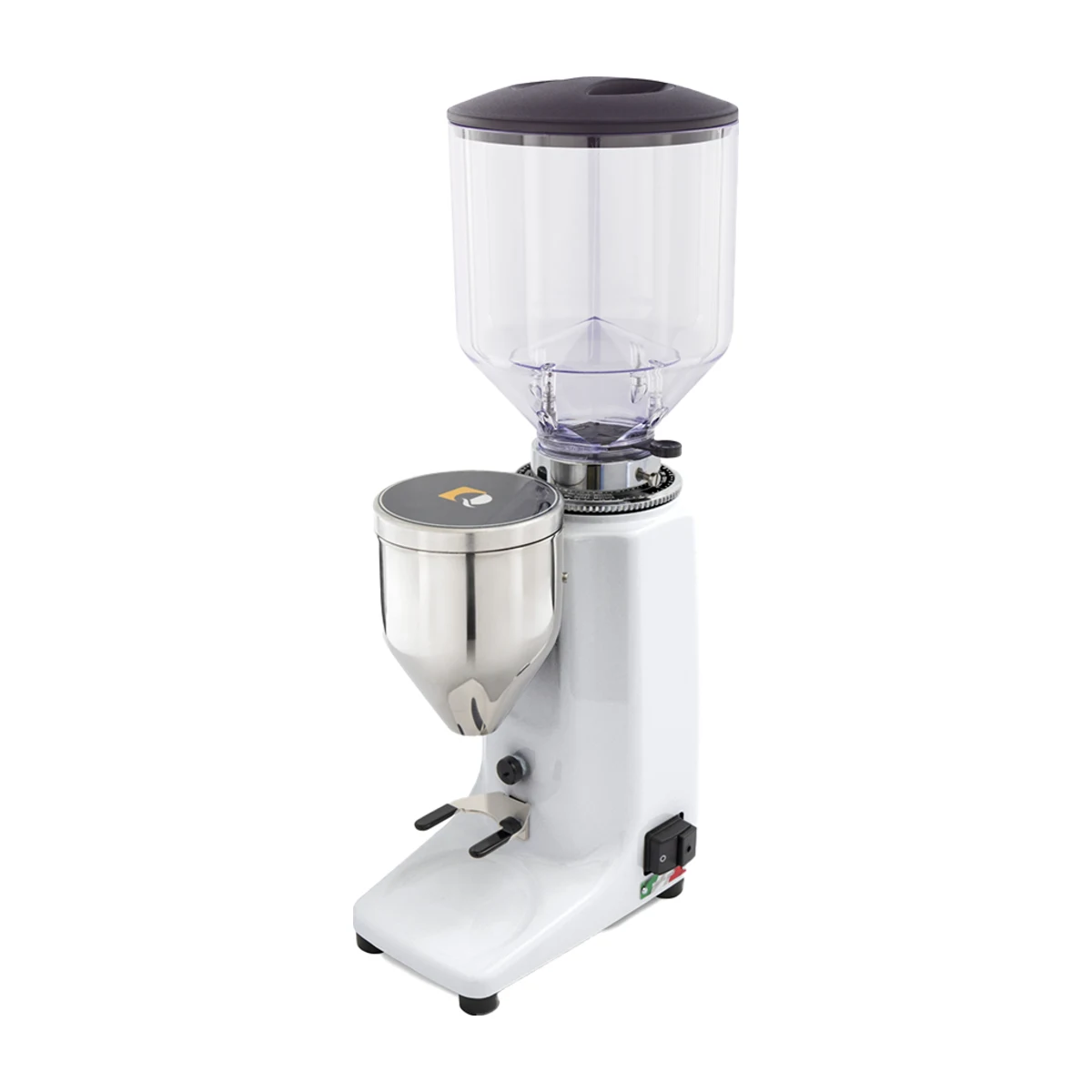 Quamar Q50 Push coffee grinder, white, front view