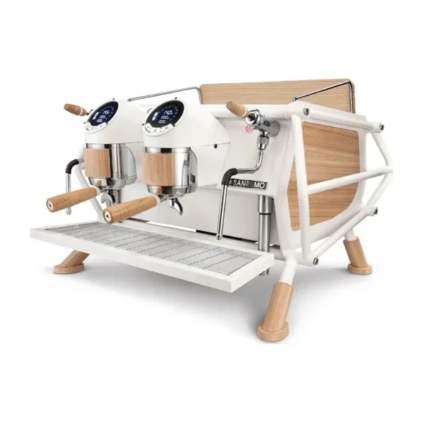 Sanremo Café Racer 2 Group, white and wood, front three-quarter view