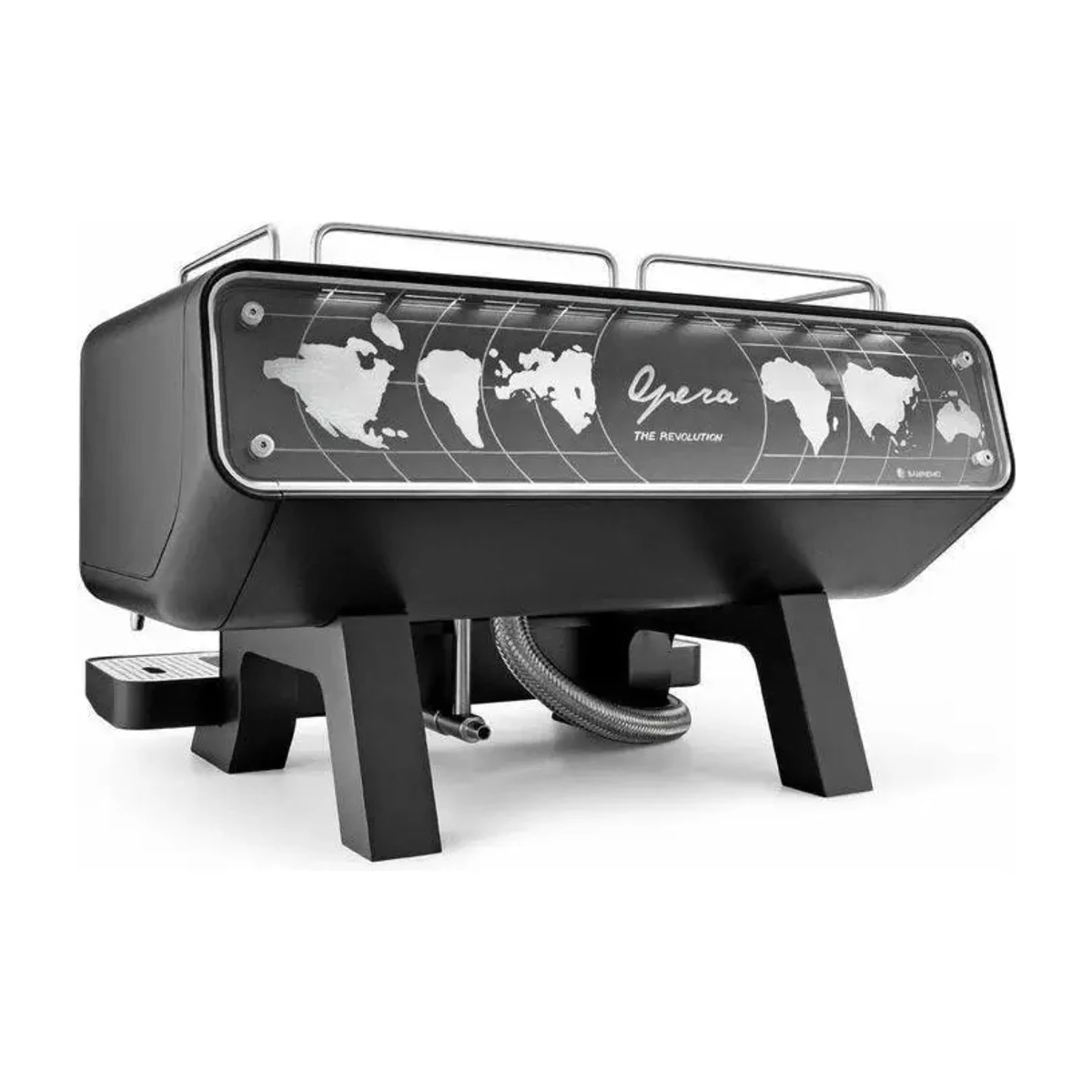 Sanremo Opera 2 Group with Acaia Scales, black, rear three-quarter view