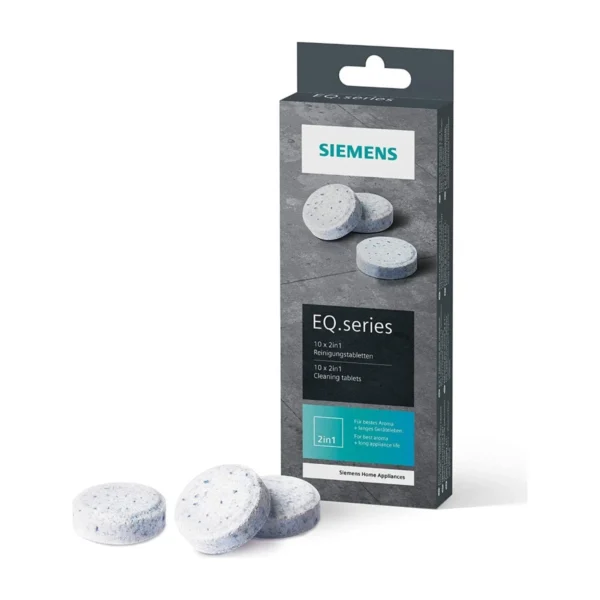 Siemens EQ.series 2-in-1 Cleaning Tablets, box with tablets