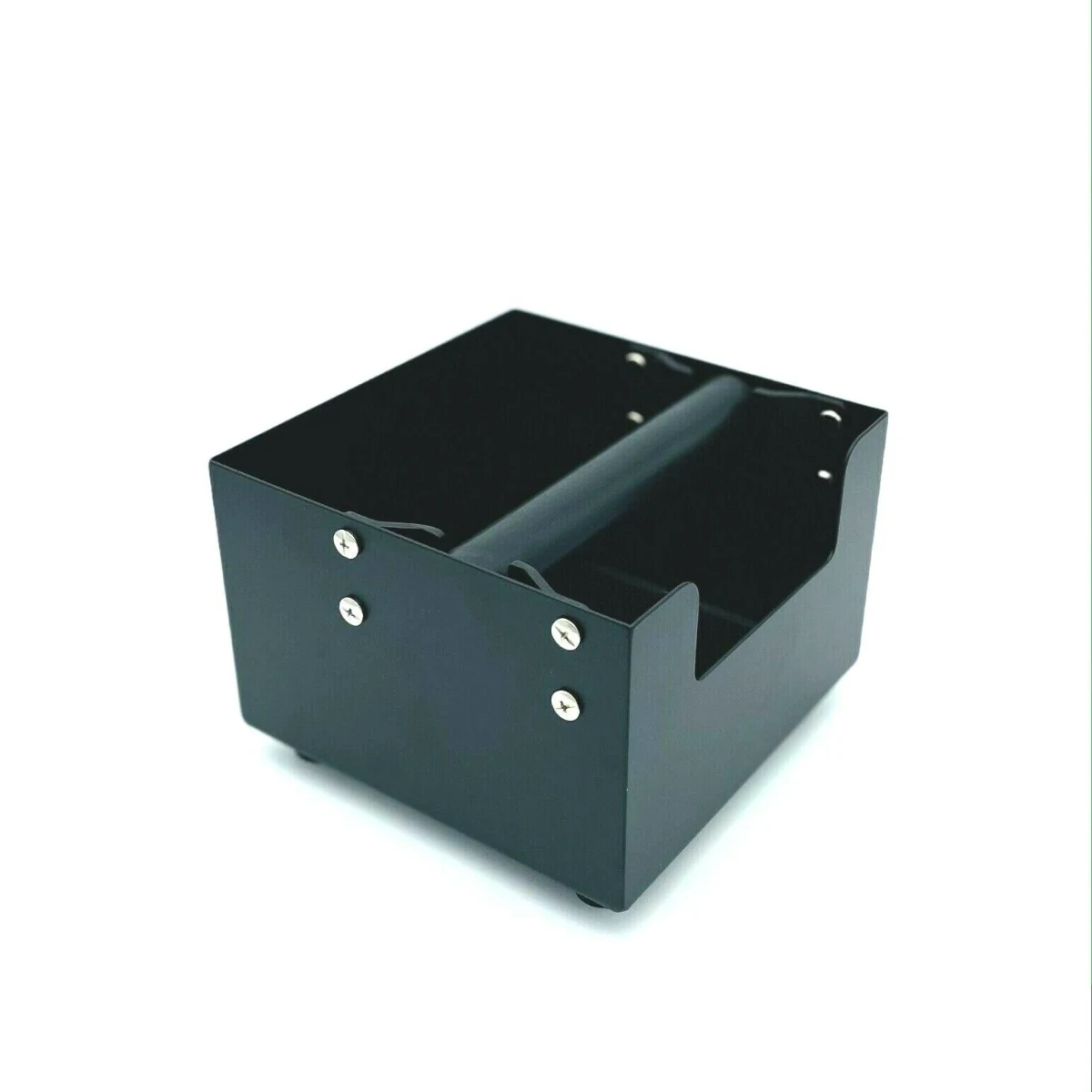 Square Coffee Knock Box, side view with screws