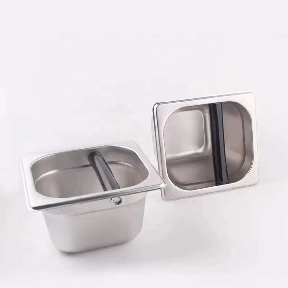 Timber Coffee Knock Box, stainless steel inserts