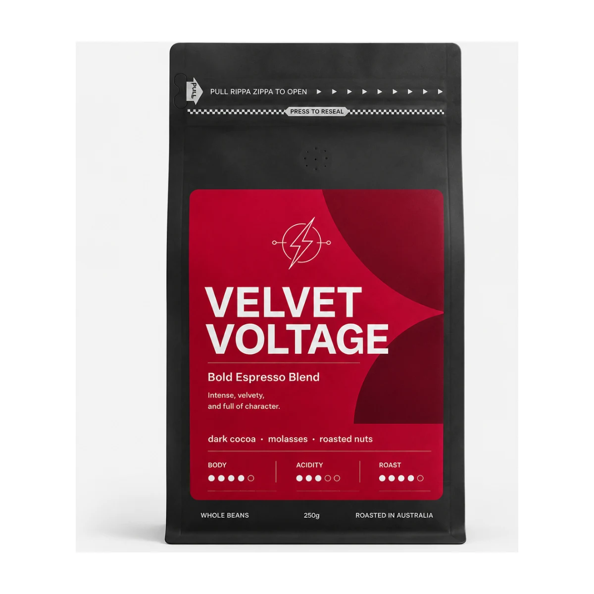 Velvet Voltage Coffee Beans 1 kg, bag front view