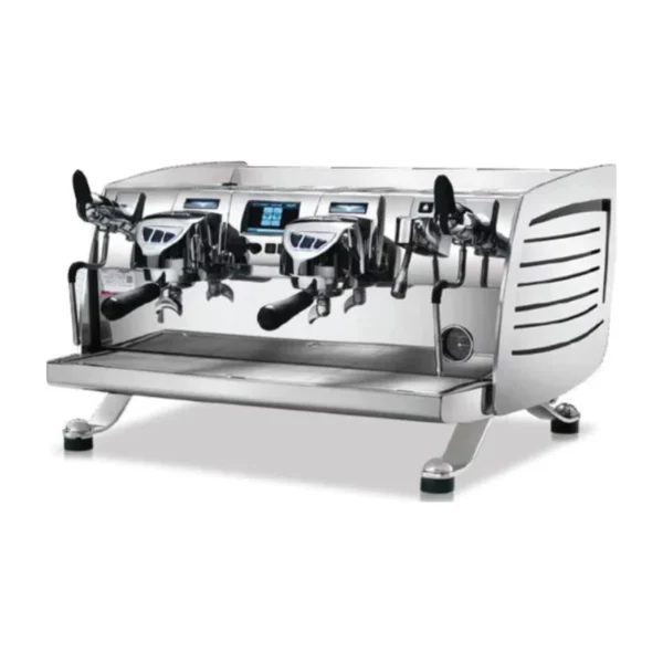 Victoria Arduino Black Eagle Gravimetric 2 Group, stainless steel, front three-quarter view