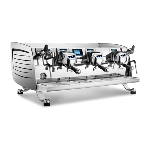 Victoria Arduino Black Eagle Gravimetric 3 Group, chrome, front three-quarter view