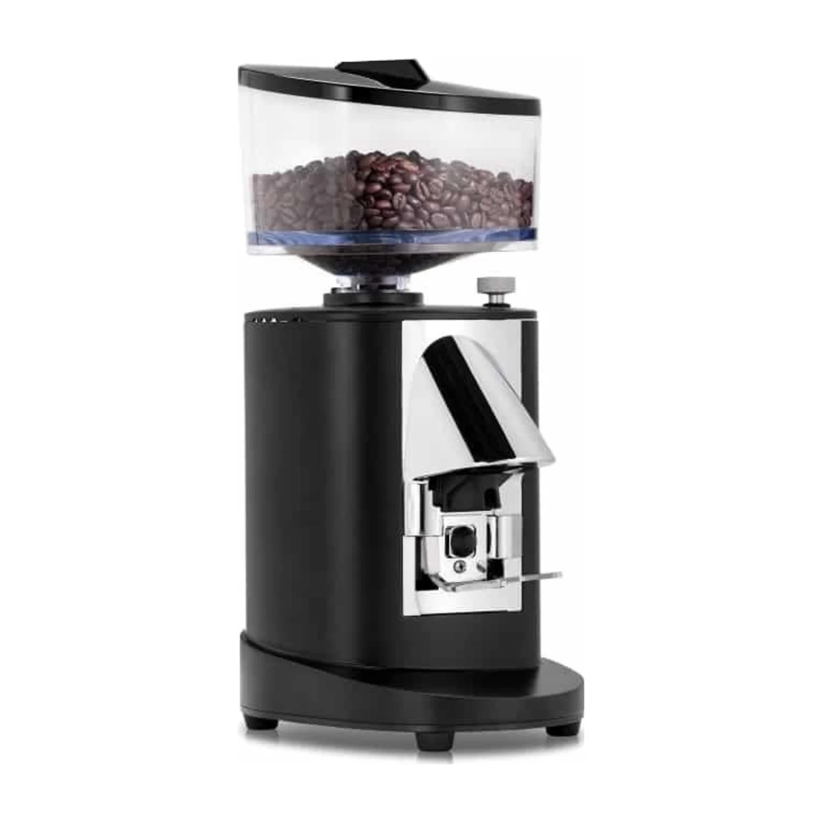 Victoria Arduino MDH coffee grinder, black, three-quarter front view