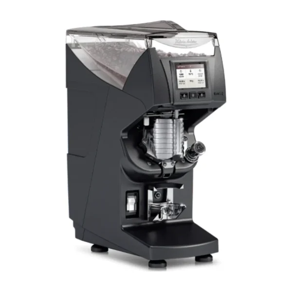 Black Victoria Arduino Mythos 2 with touchscreen, chrome chute and fork