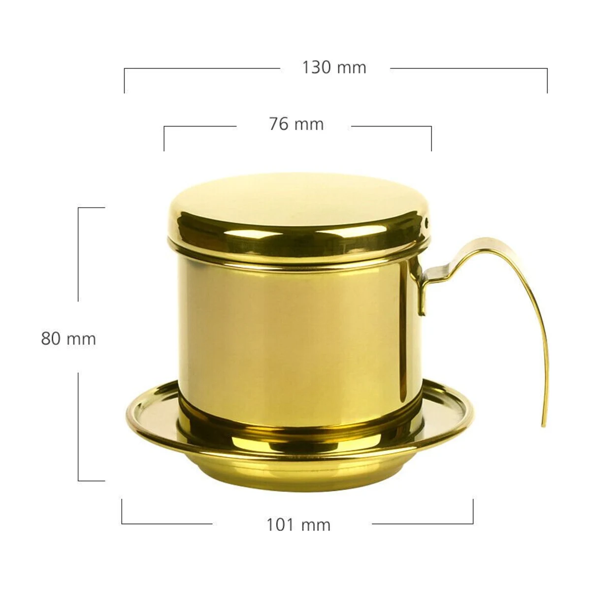 Vietnamese Coffee Filter (Phin), dimensions