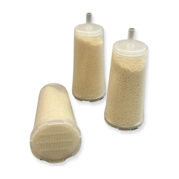 In-Tank Water Softener Filter 40 × 80 mm, three cartridges, top view