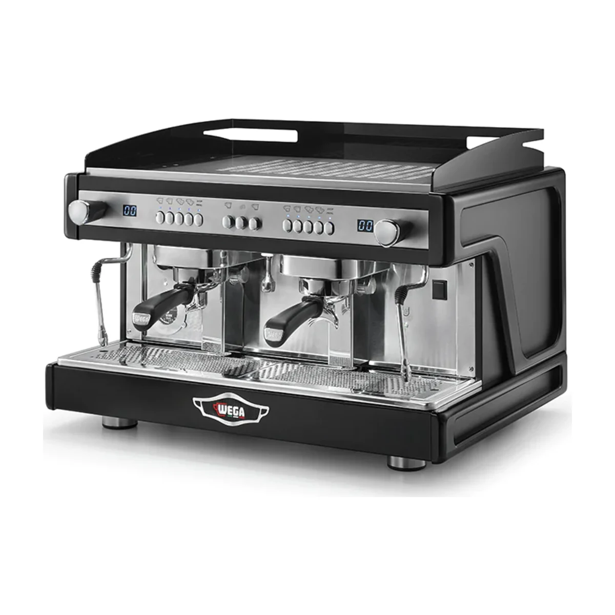 Wega Airy EVD 2 & 3 Group, black 2 group, front three-quarter view