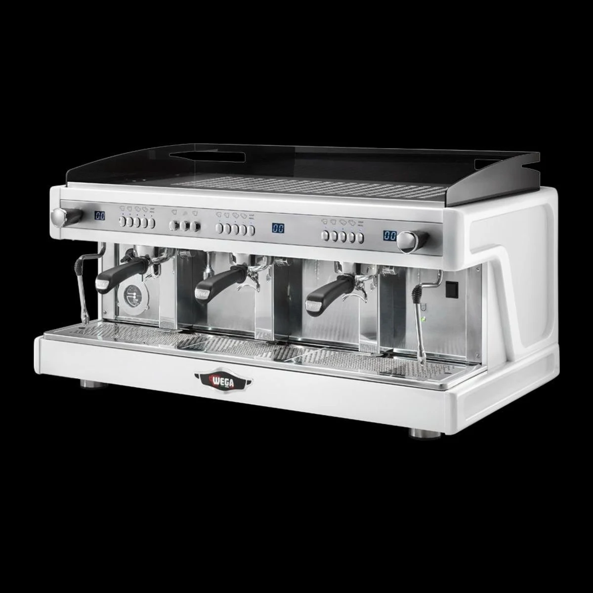 Wega Airy EVD 2 & 3 Group, white 3 group, front three-quarter view