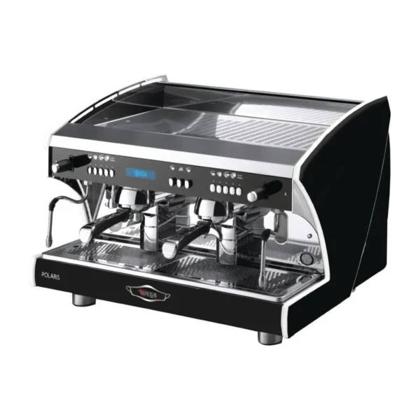 Wega Polaris Tron EVD 2 & 3 Group, black, 2 group, front three-quarter view