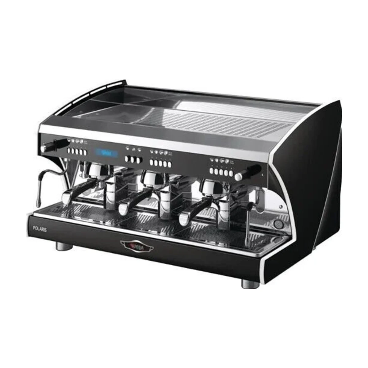 Wega Polaris Tron EVD 2 & 3 Group, black, 3 group, front three-quarter view