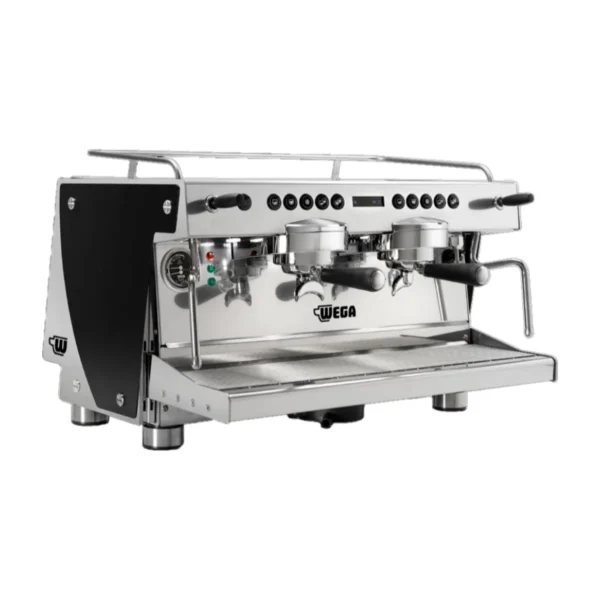 Wega Rover EVD 2 group espresso machine, black, front view